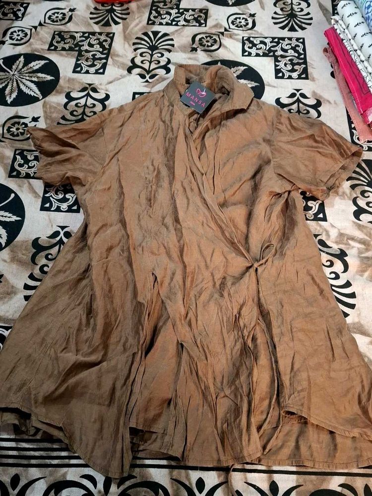 Stylish Brown Wrap top