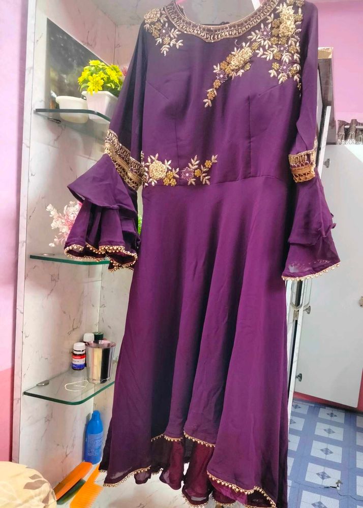 Elegant Purple Ethnic Gown