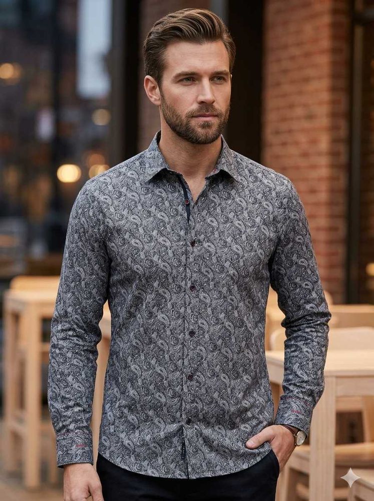 Stylish Men's Printed Shirt size L