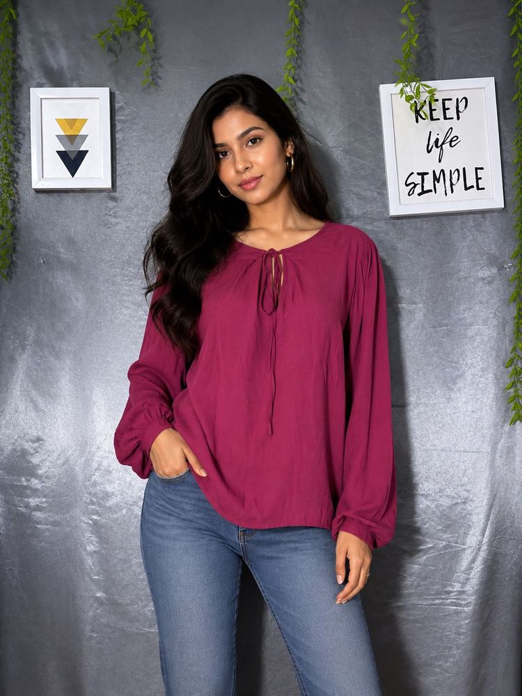 Forever 21 Flowy Magenta Tunic Top