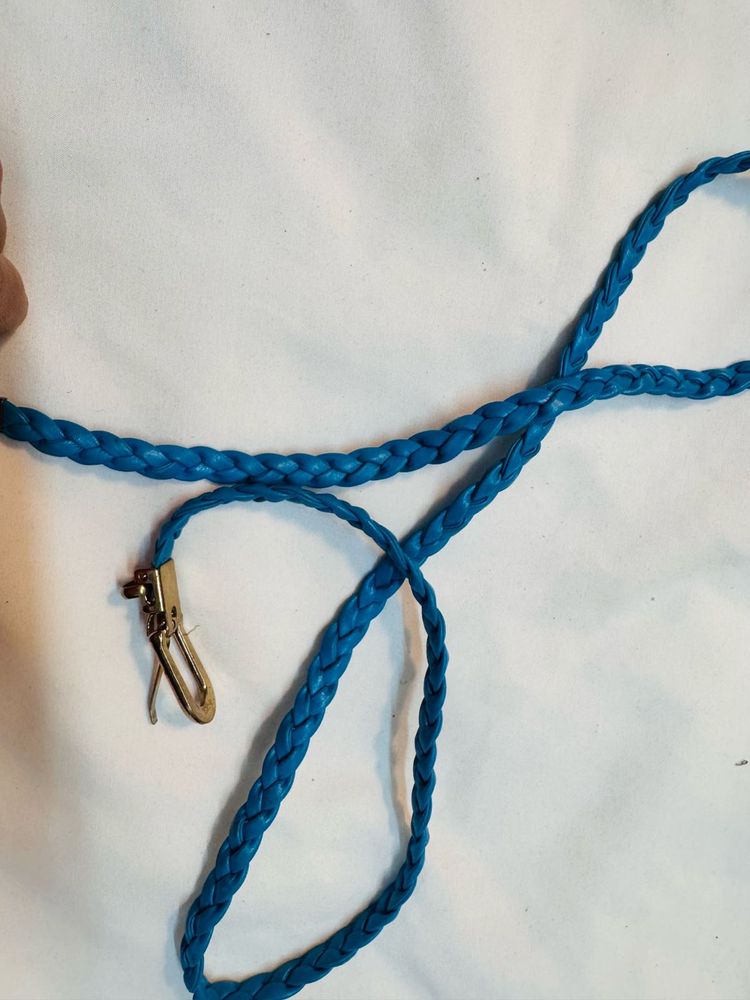 Cool Y2K Blue Braided Belt