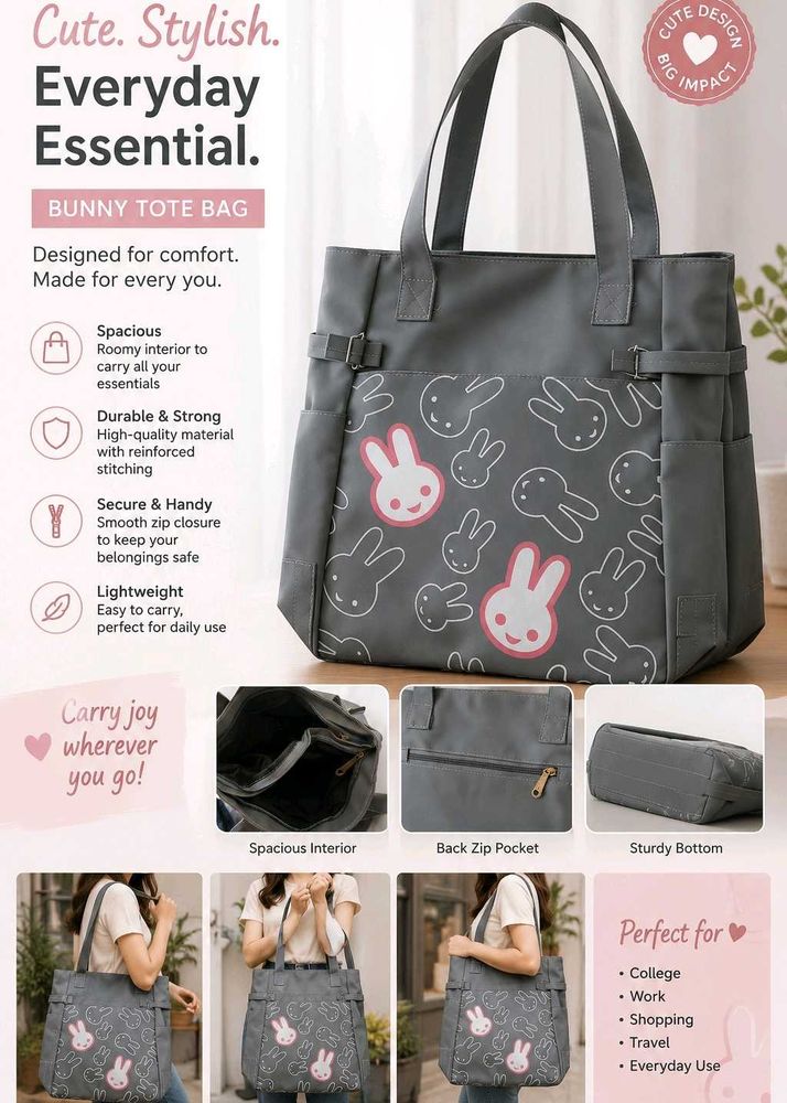Cute Bunny Tote Bag (unused)