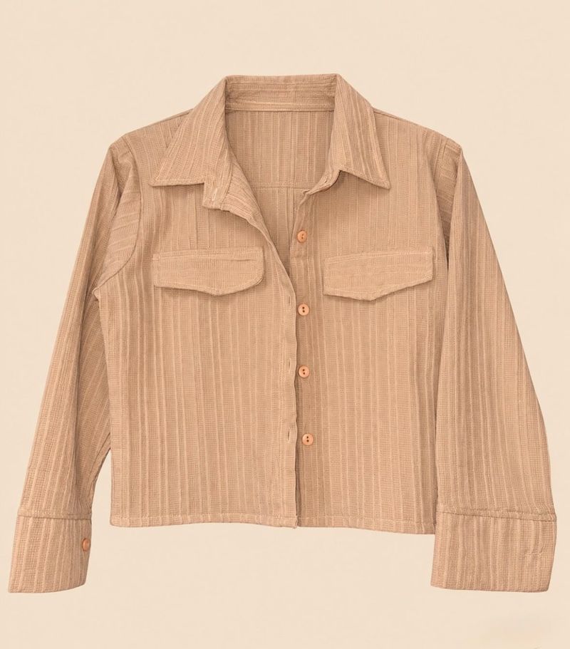 Cropped Button-Up Shirt