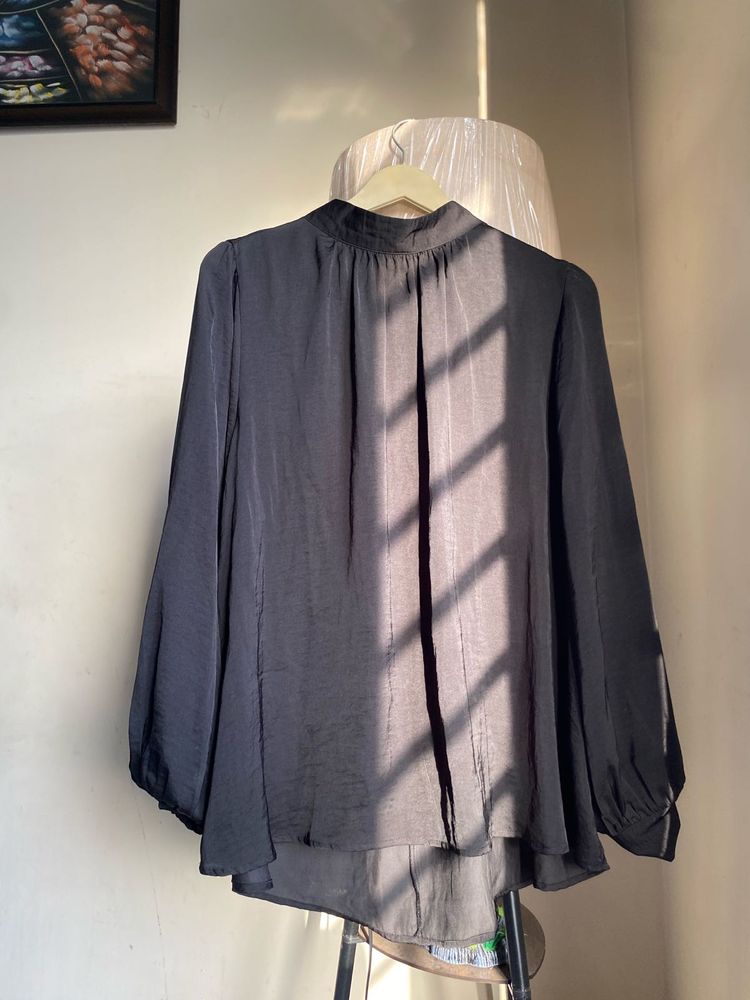 Elegant Black High Neck Blouse
