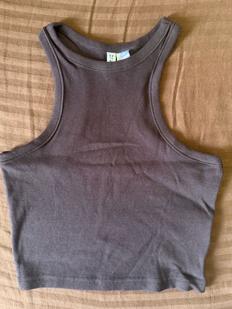 Ribbed Racerback Crop Tank Top