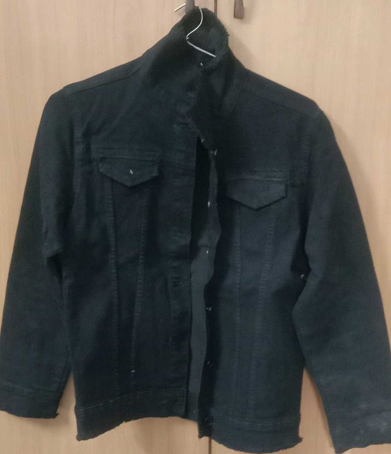girls or boys Black Denim Jacket