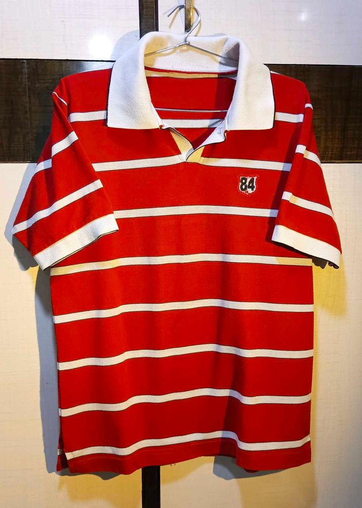 Striped Red Polo T-Shirt