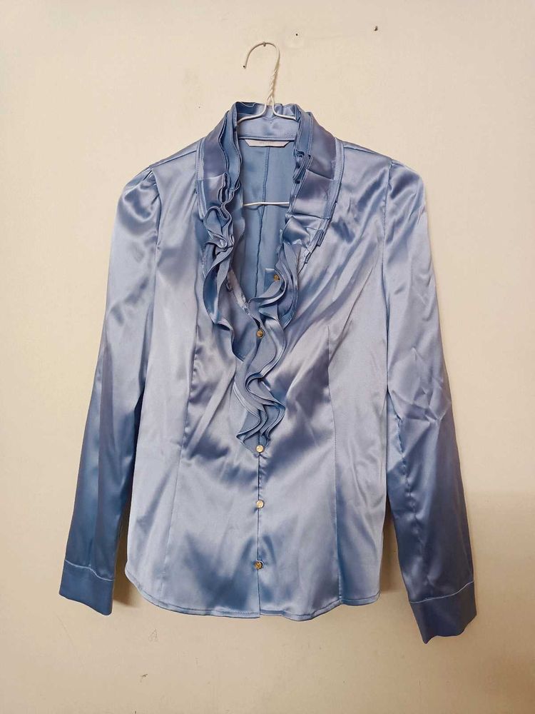 korean front frill pattern blouson