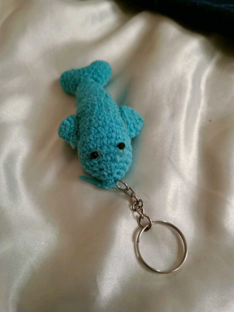 Cute Blue Fish Keychain