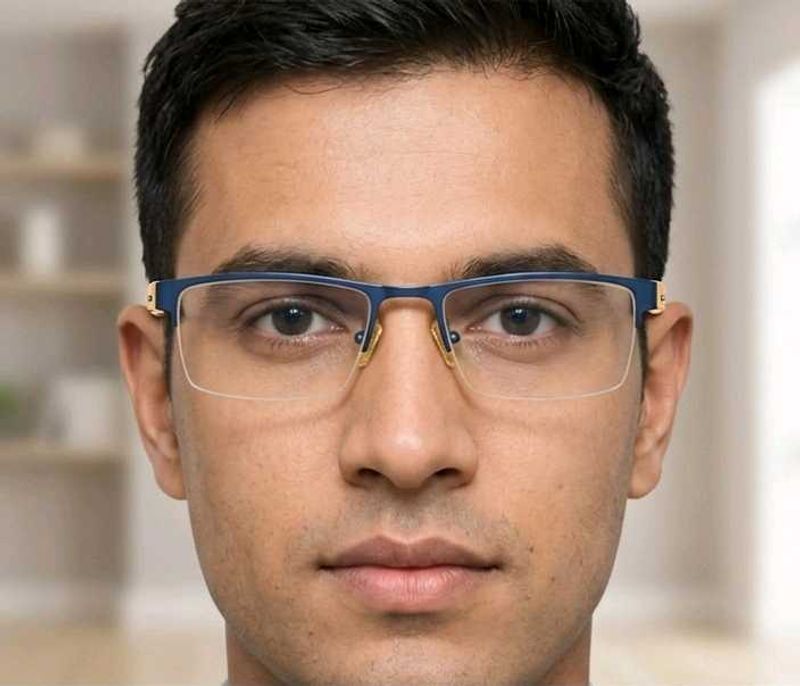 Stylish Half Rim Eyeglasses - Modern Design