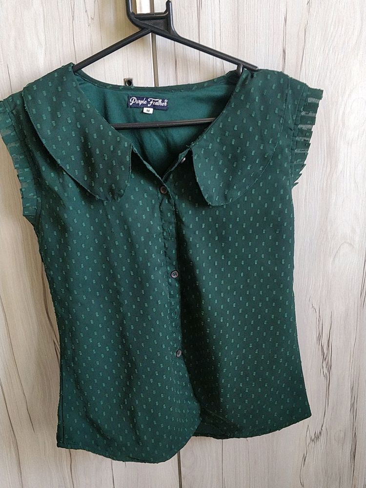 Green Sleeveless Top