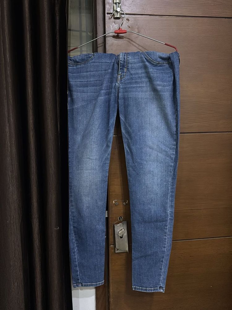 women denim skinny navy blue jeans