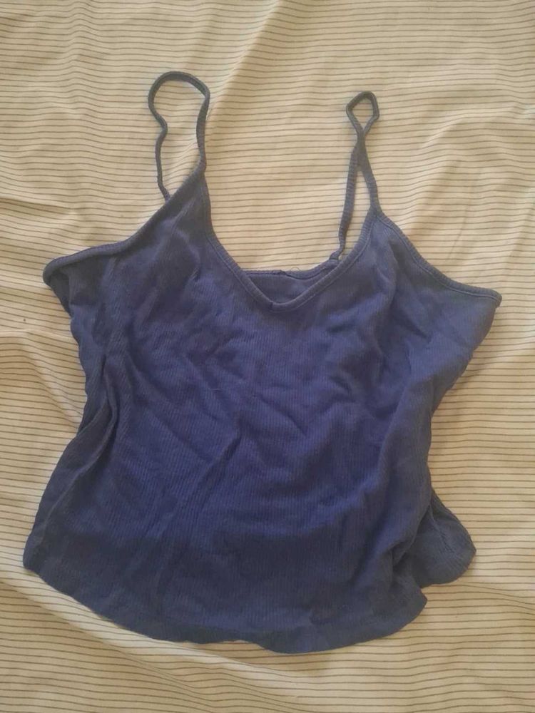 Blue Spaghetti Strap Tank Top