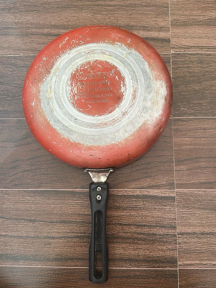 Used Red Non-stick Frying Pan