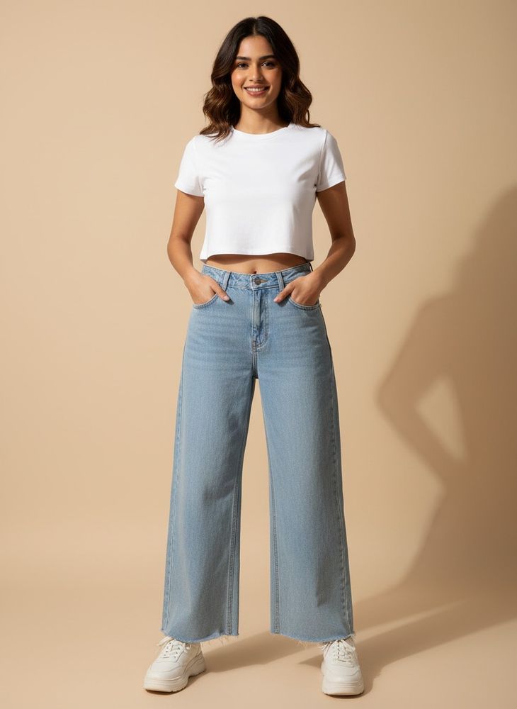 Light Wash Wide Leg Jeans