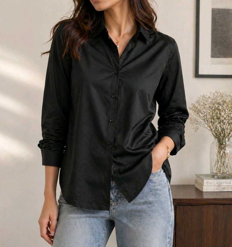 black Satin Shirt