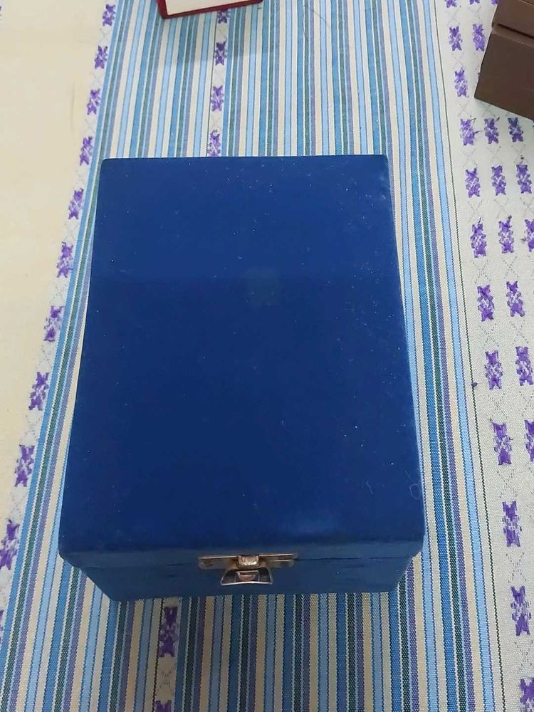 Blue Velvet Storage Box