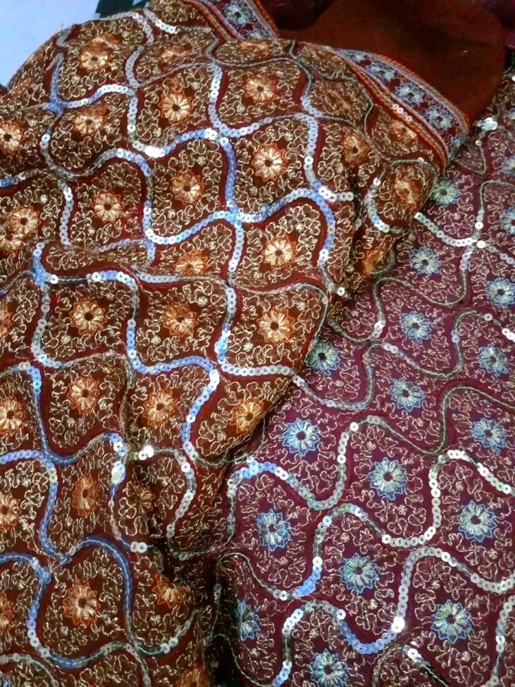 double shade saree with brown and dark purple mixt