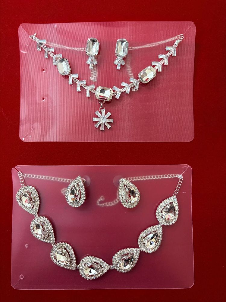 2 - Sparkling Crystal Necklace &amp; Earring Sets