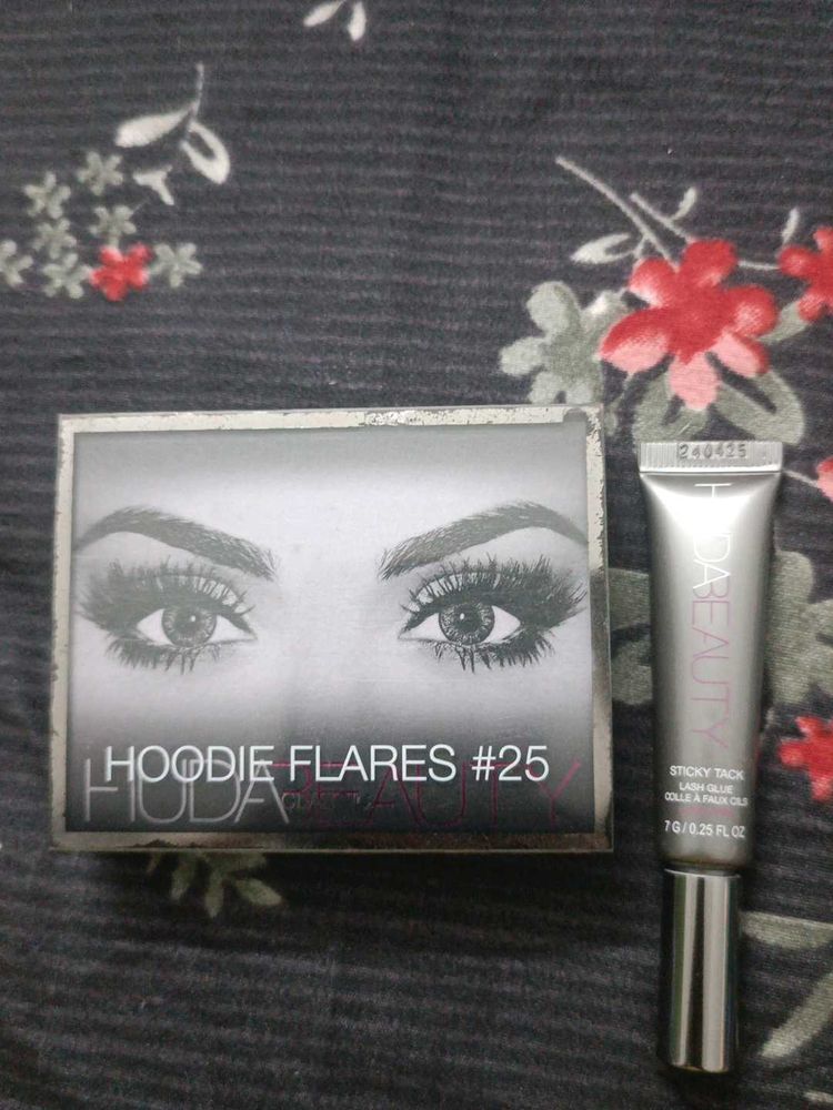 Huda Beauty Hoodie Flares #25 and lash glue