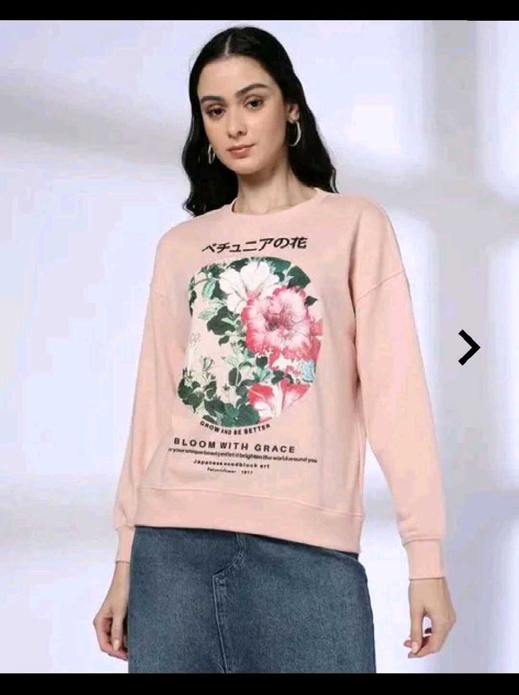 Light Pink Floral Graphic Sweatshirt