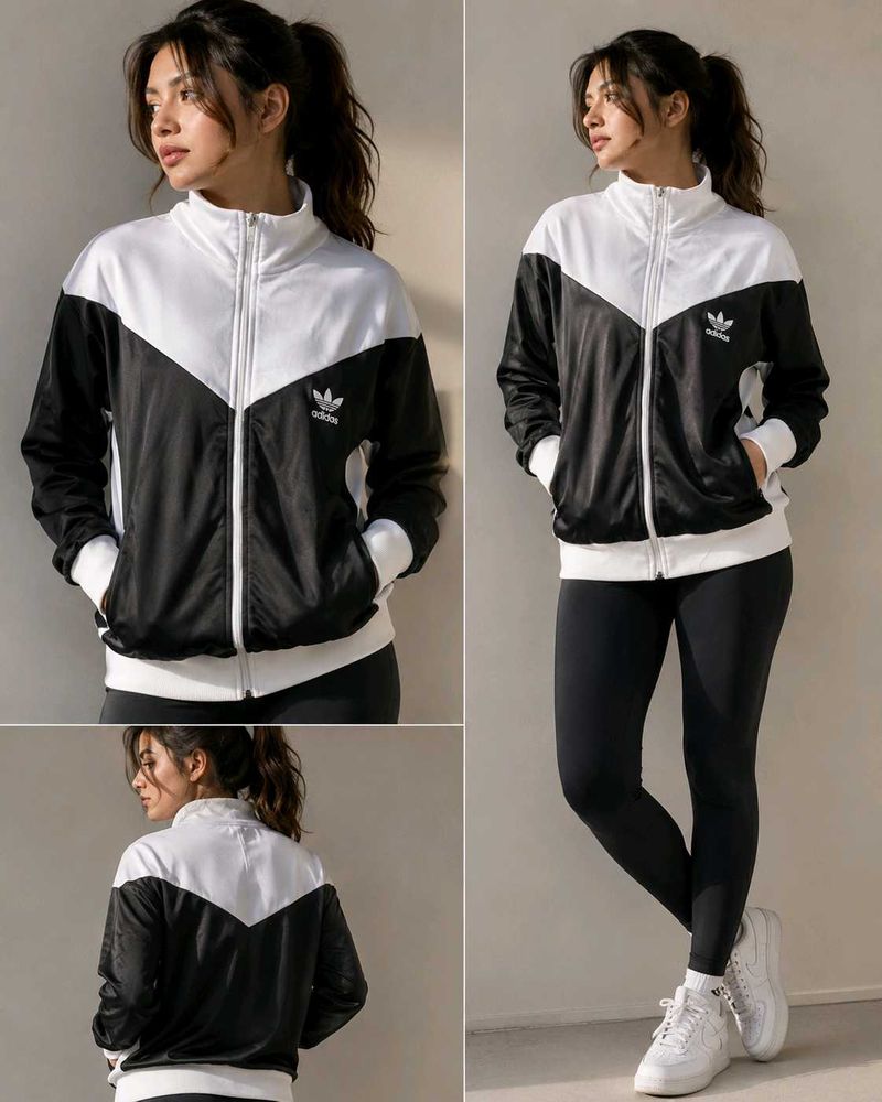 Adidas Black&amp; white track Jacket