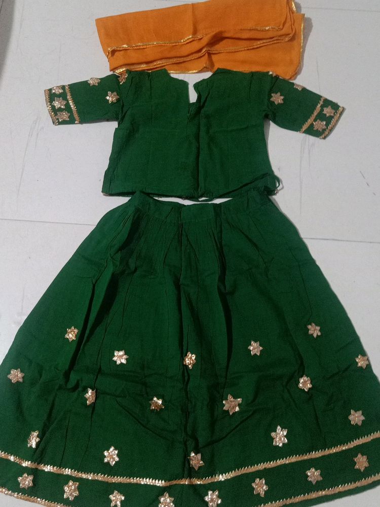 Green Festive Lehenga Choli Set