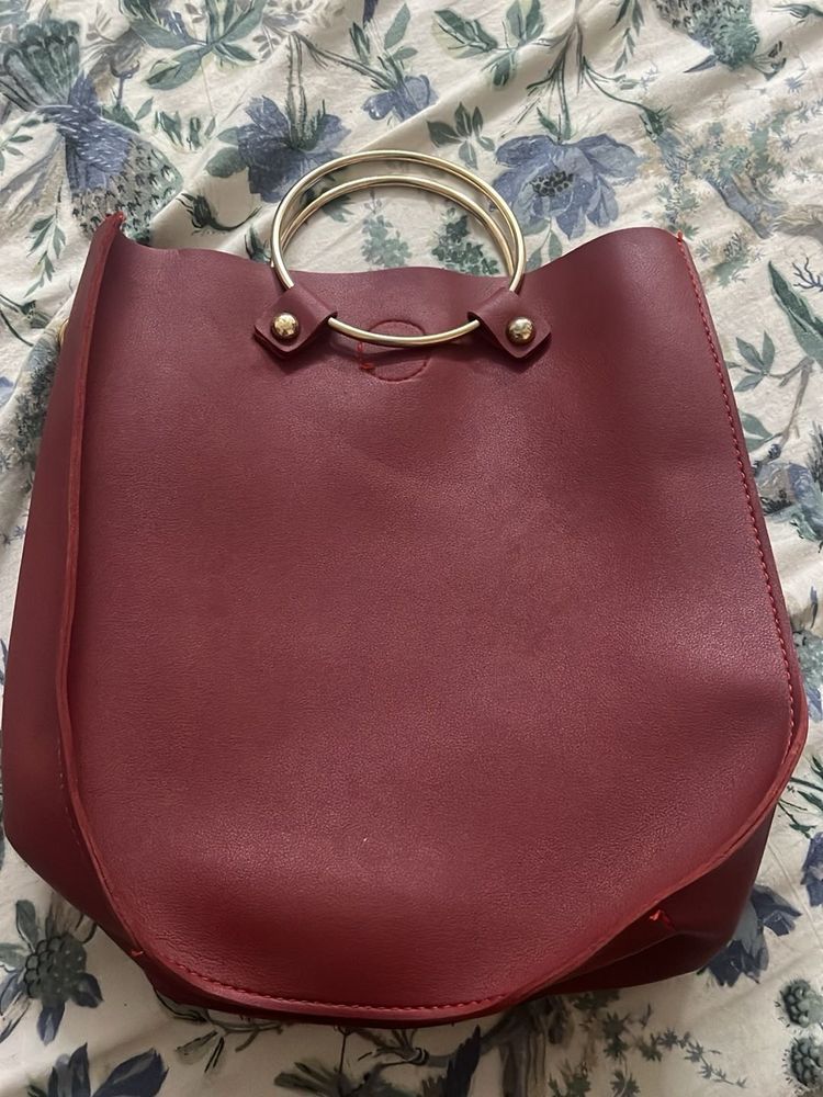 Stylish Burgundy Tote Bag