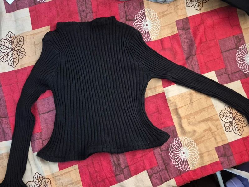 Black knit top sweater grunge y2k