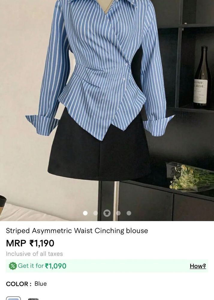Savana Striped Asymmetric Waist Blouse