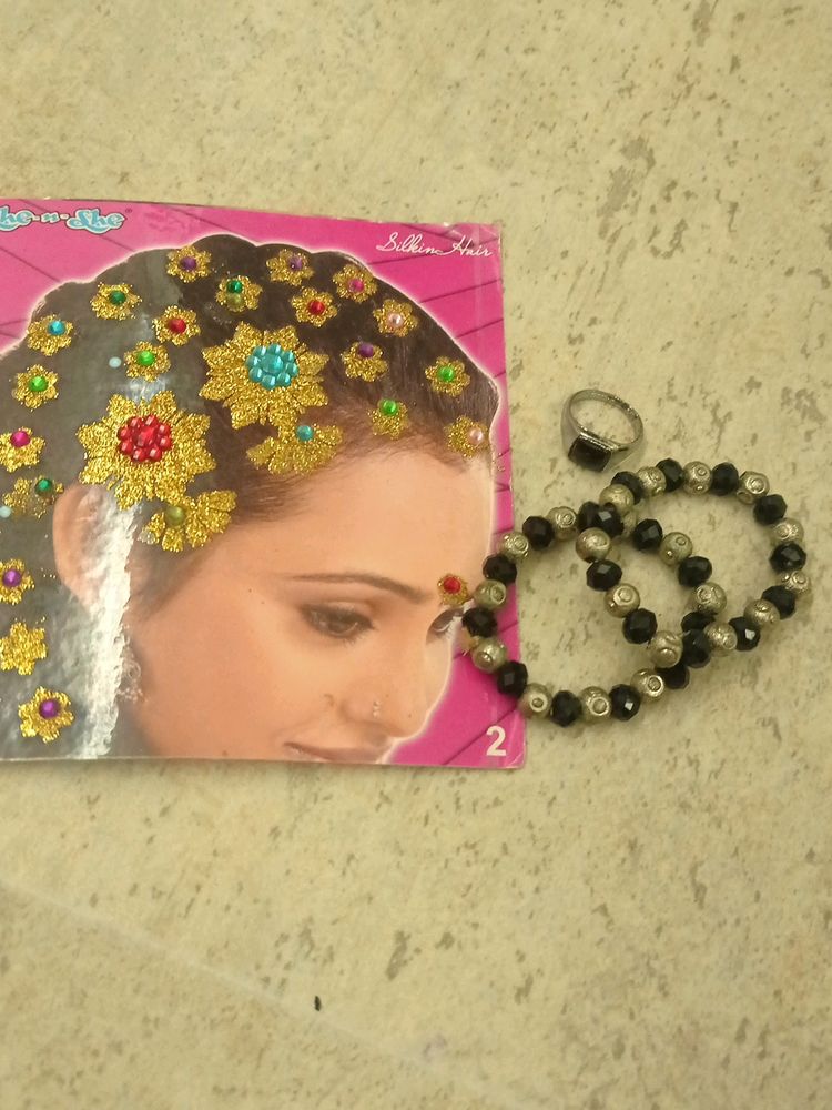 small baby bracelet, small ring n hair accessorie