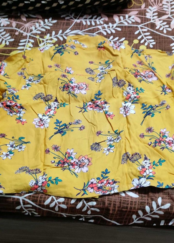 Vibrant Floral Yellow Kurta