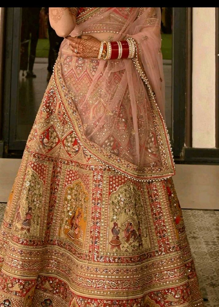Exquisite Bridal Lehenga - Red &amp; Gold