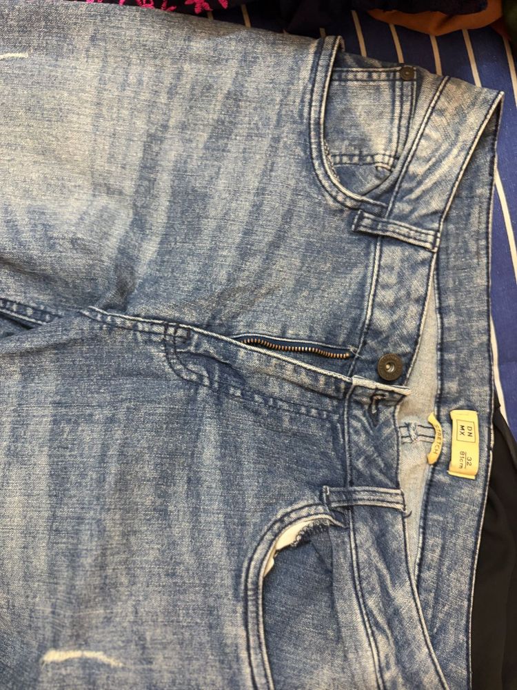 Blue Acid Wash Denim Jeans