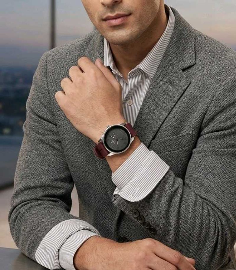 Titan Brown Strap Magnetic Watch