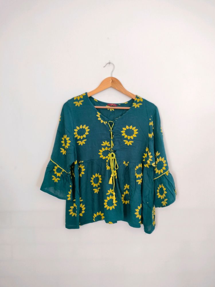 Sea Green Printed Top (Women's)