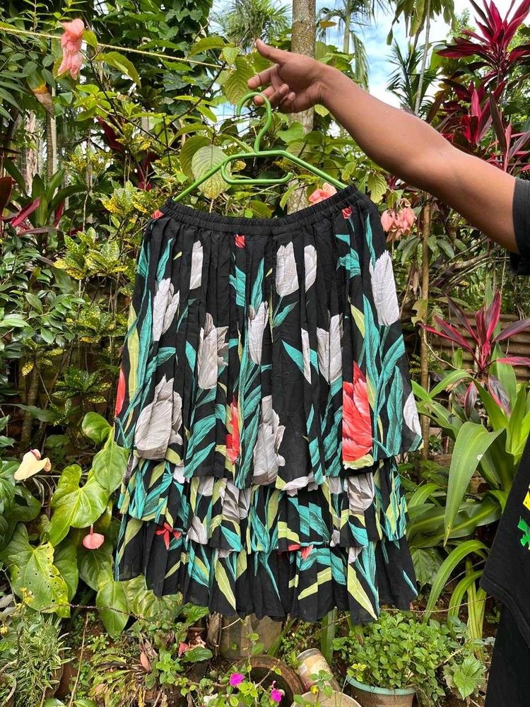 Tiered Floral Mini Skirt