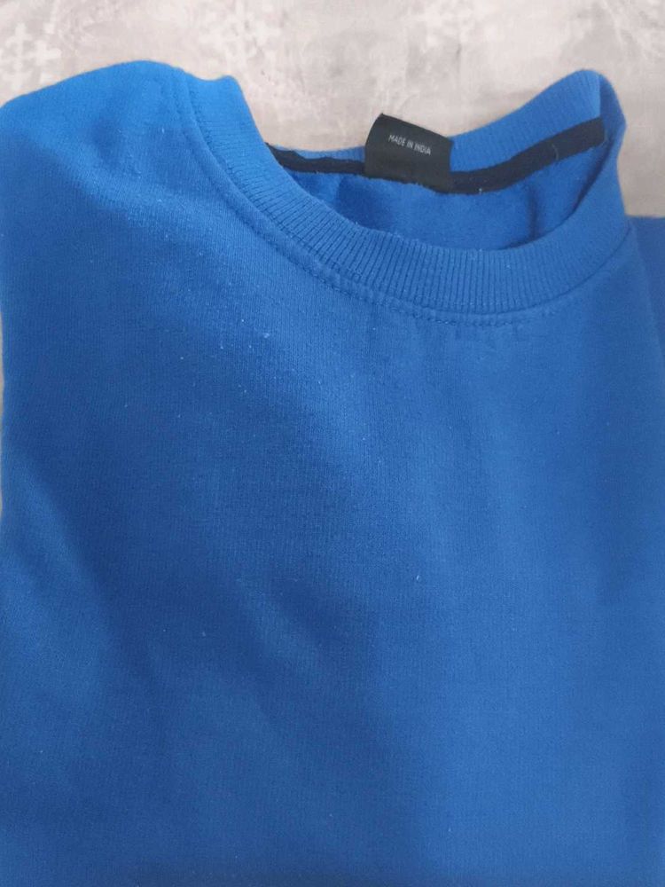 Blue Casual Pullover Sweatshirt