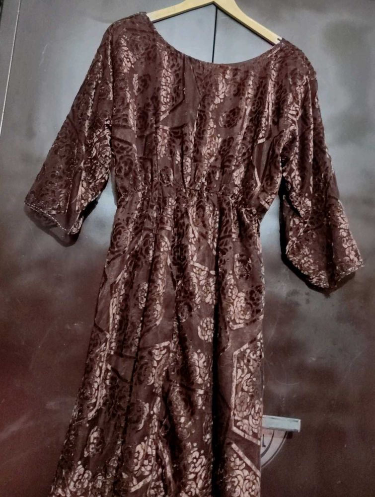 Brown🟤 Dress Floral Print For 36 Bust
