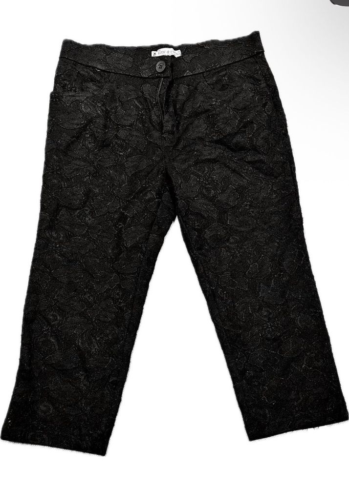 Black Lace Capri Pants
