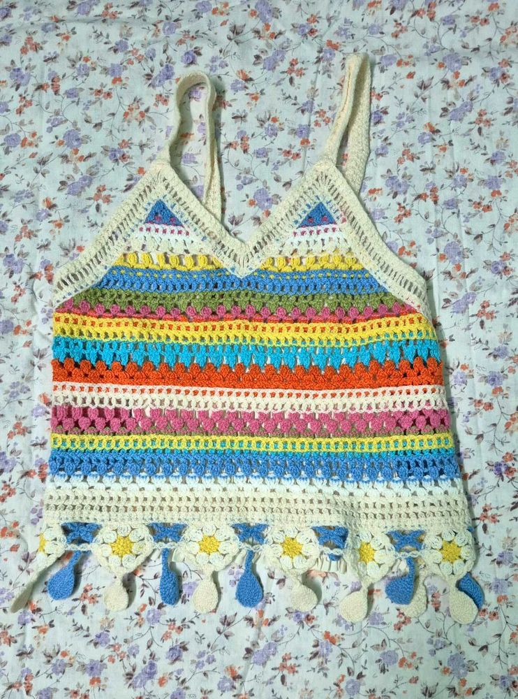VIRAL Crochet Rainbow Tank Top