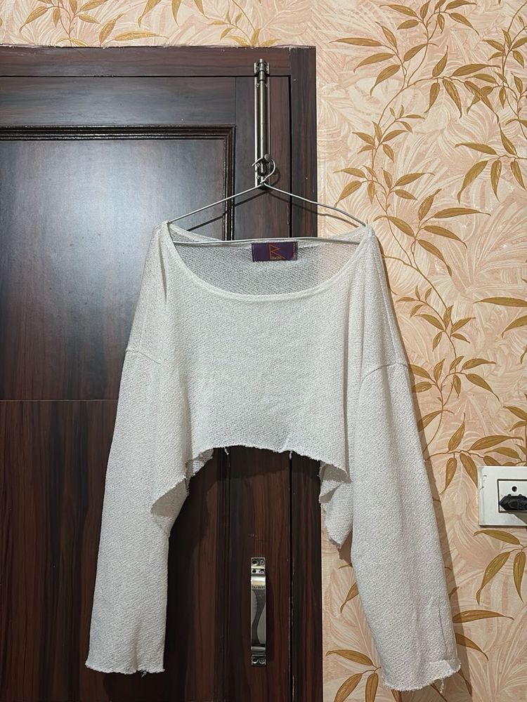Sheer Cropped Sweater