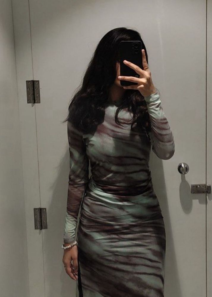 Long Sleeve Tie-Dye Midi Dress