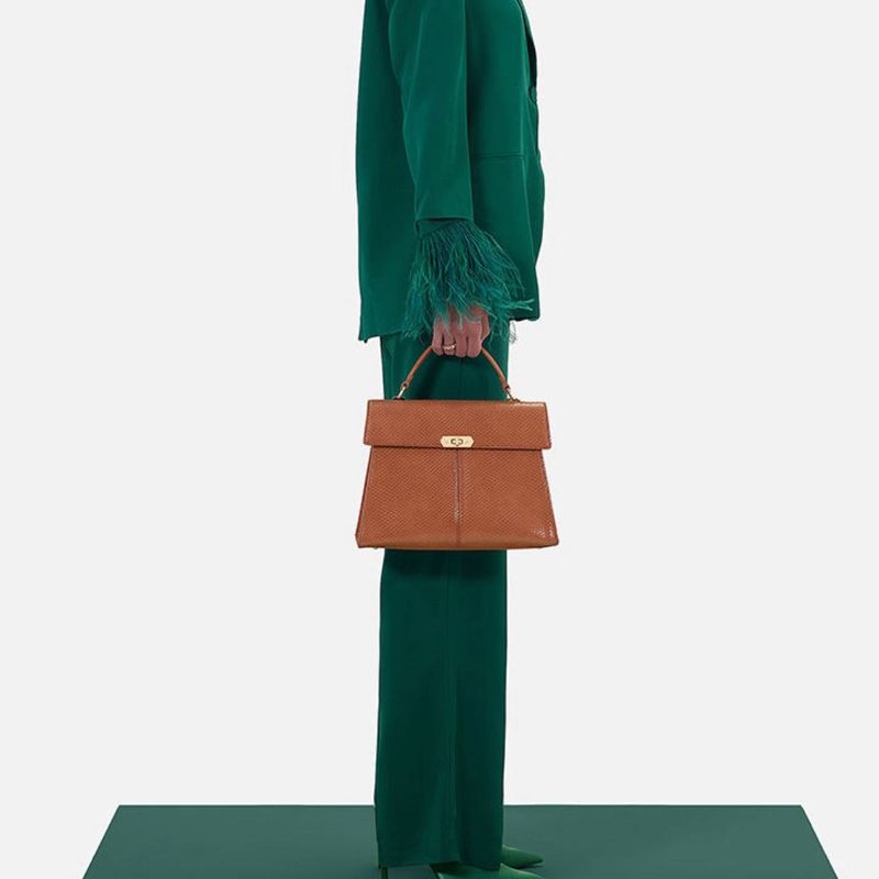 Elegant Brown Leather Handbag