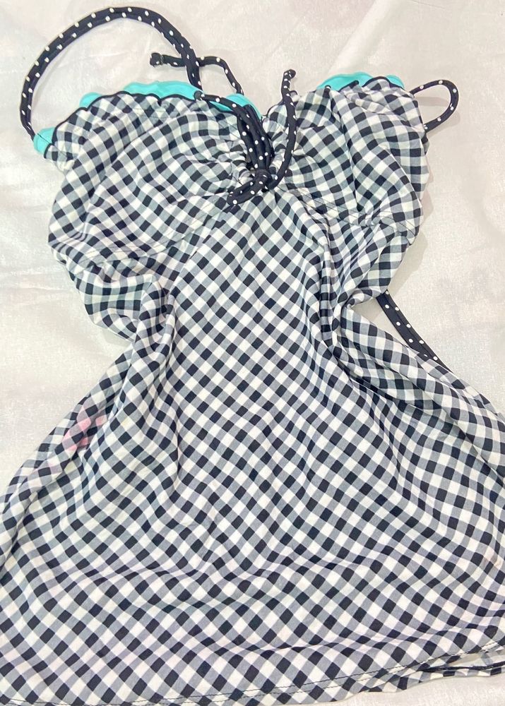 Chic Gingham Bikini Top