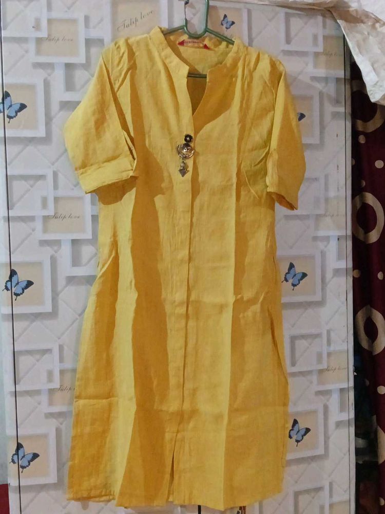 Yellow Casual Kurta