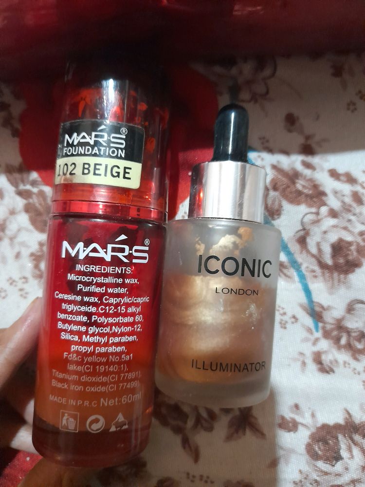 (Combo)MARS FOUNDATION 102 BAIG . ICONIC LONDON ILLUMINATOR ✨️