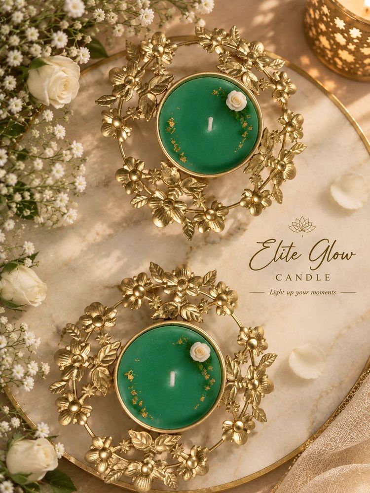 Elegant Floral Tealight Candle Holders Set