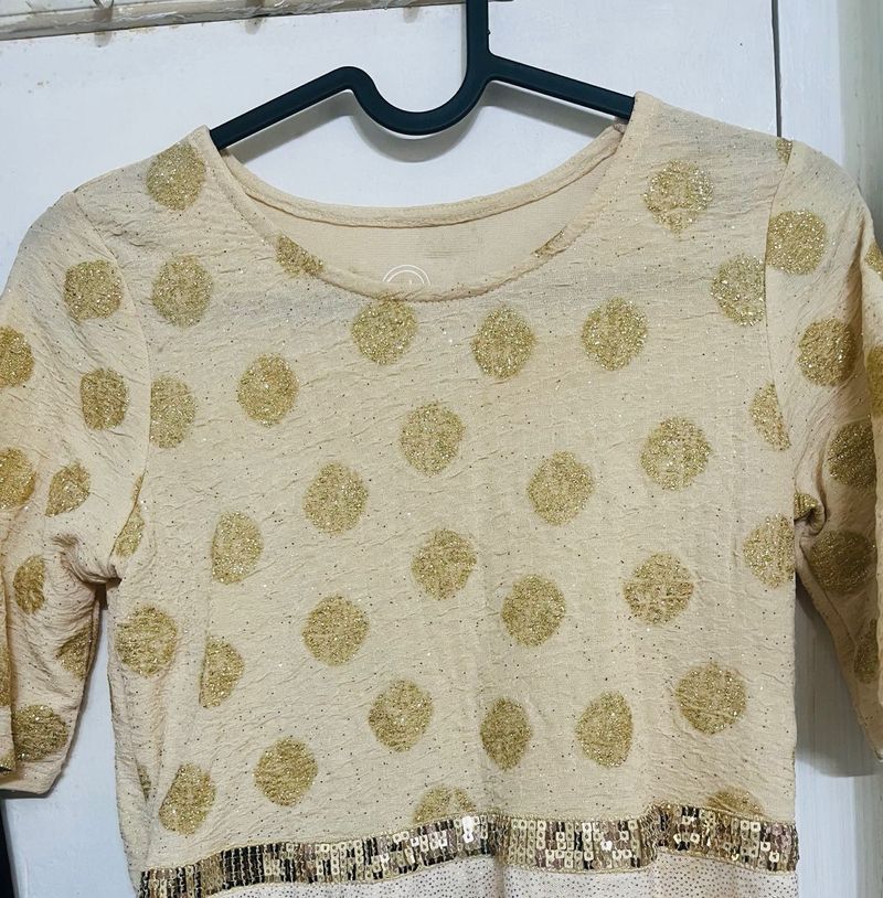 Sparkly Gold Polka Dot Kurta