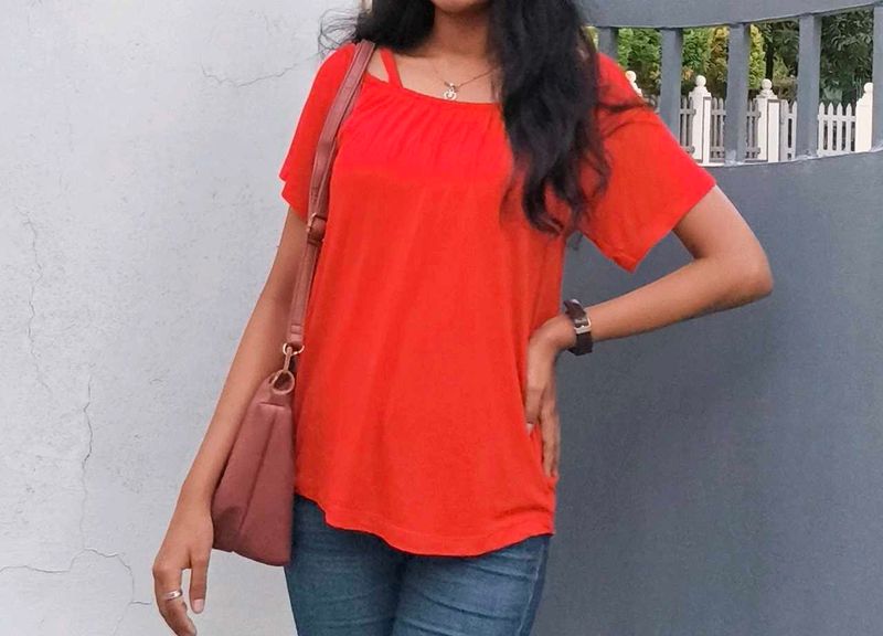 Red Off-Shoulder Top